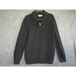 Frederik Andersen Copenhagen Men’s Gray Wool Blend Sweater Toggle Shawl Collar L